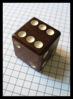 Dice : Dice - 6D - Large Walnut With White Pips